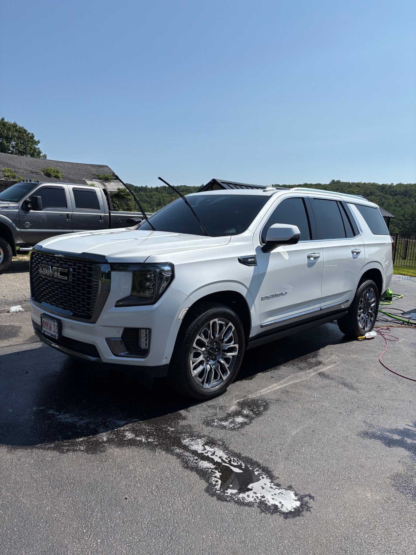 White GMC Yukon after detailing