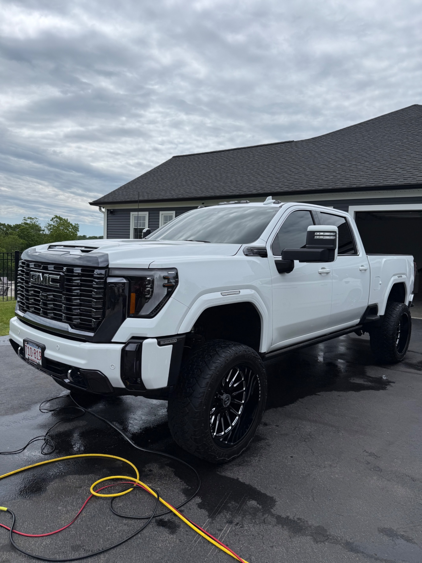 White GMC pickup truck after detailing
