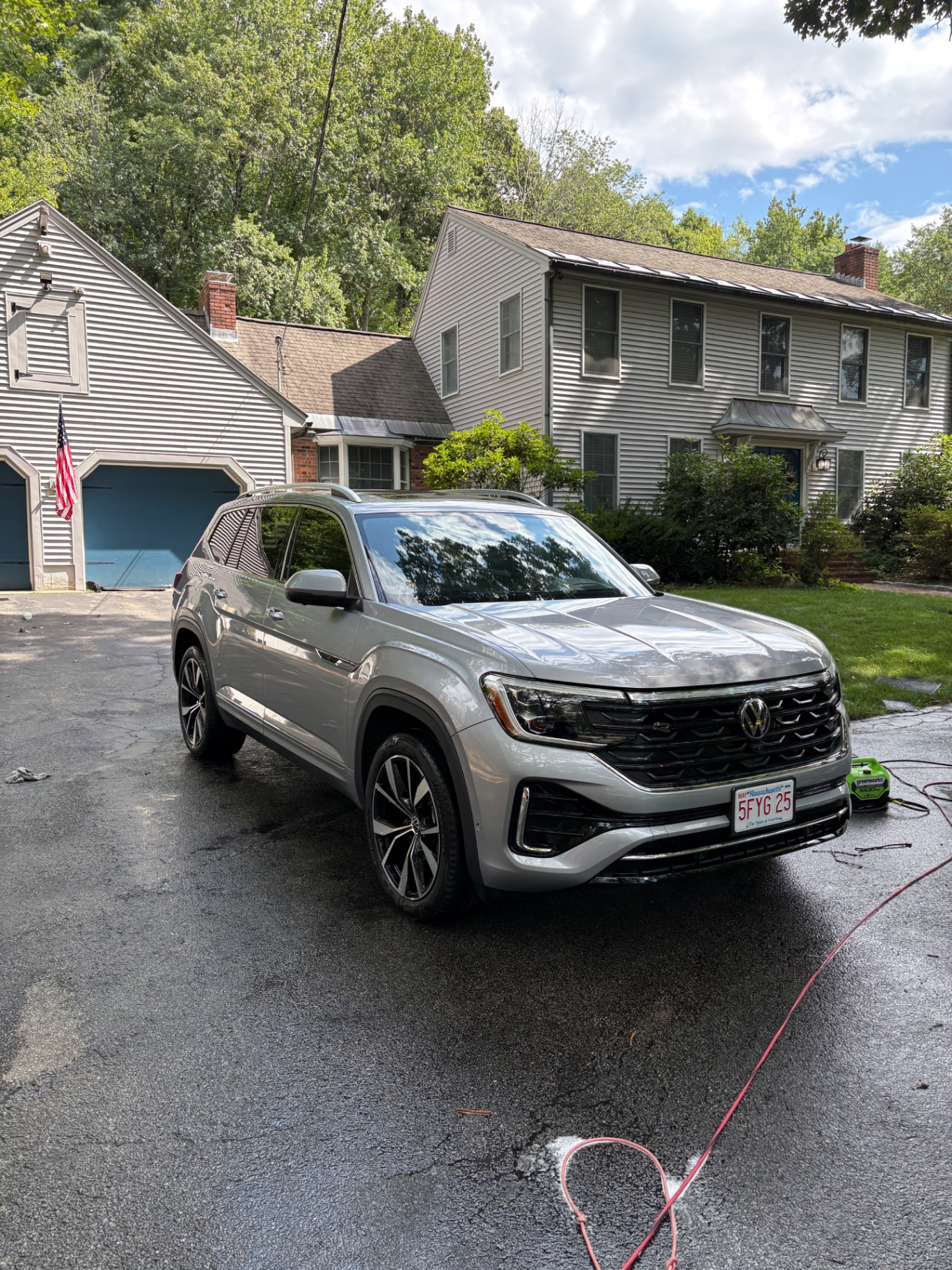 Silver Volkswagen SUV after detailing